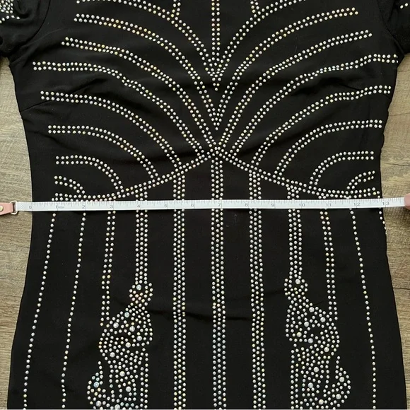 Xtaren | Black Rhinestone Dress Size: Medium - Picture 4 of 5